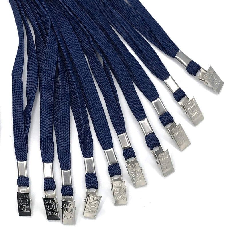 Beebel Navy Blue Lanyards 50PCS 32-Inch Flat Lanyard with Badge Clip (Navy Blue) - Image 4